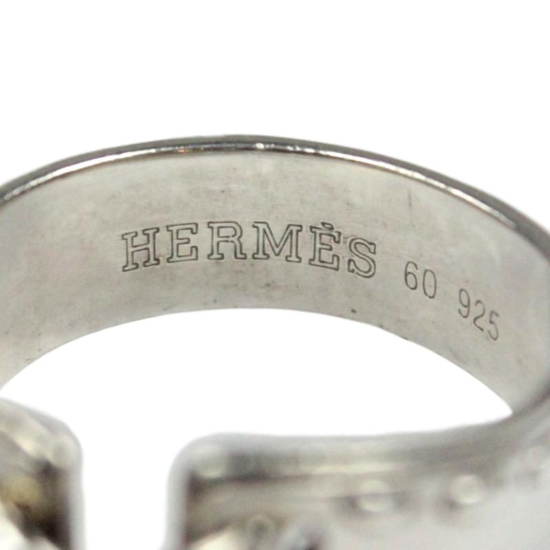 Used】 OLD HERMES STERLING SILVER RING [corset] - VINTAGE