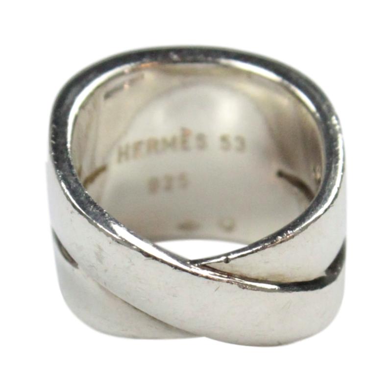 Used】 OLD HERMES STERLING SILVER RING [motif] - VINTAGE