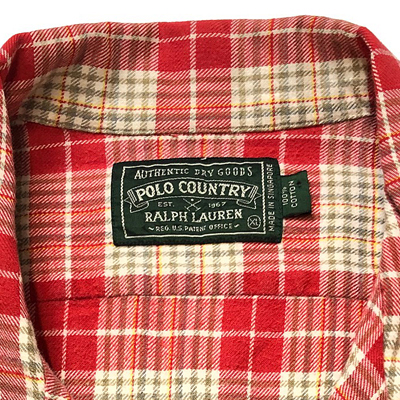 Used】 POLO COUNTRY RALPH LAUREN ポロカン チェックシャツ (表記）XL